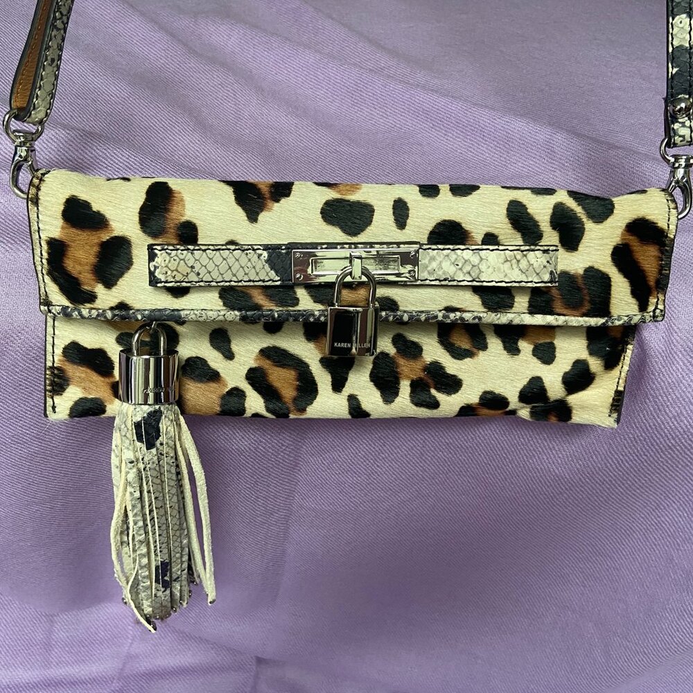 Karen Millen Leopard Print Clutch/Shoulder bag
